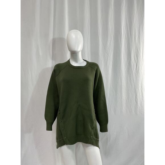 Simone Rocha 'Button-Detailed' Green Wool Sweater Size S - Picture 2 of 5